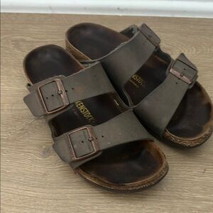 Birkenstock Brown Sandals with Adjustable Straps and Comfortable Footbed